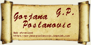 Gorjana Poslanović vizit kartica